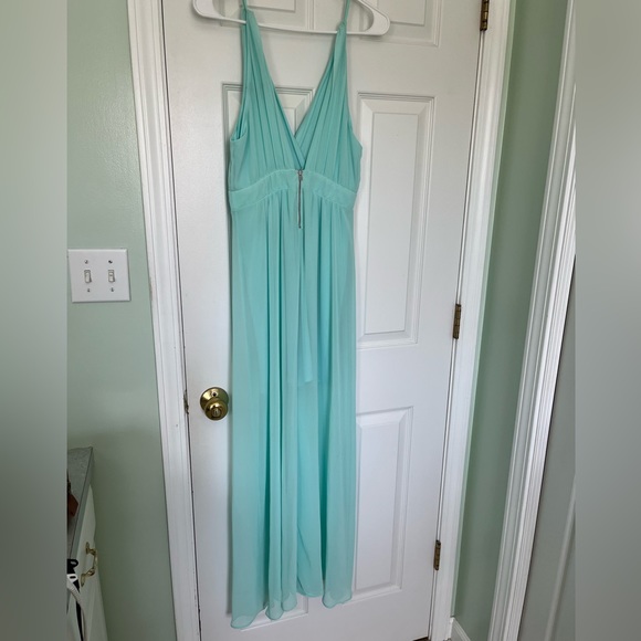 Express Blue/green Dress Chiffon Spaghetti strap, V-neck - Picture 2 of 4